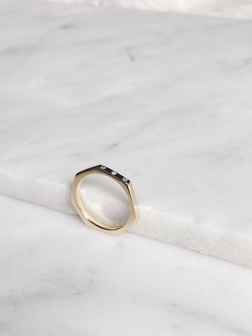 6 SIDED HAND CARVED RING